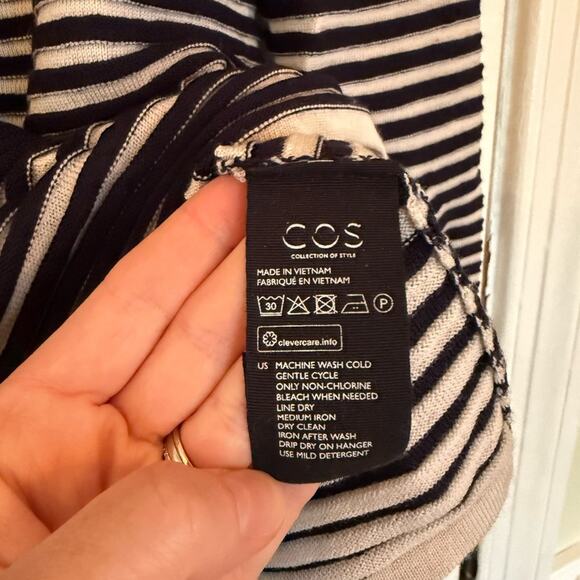 COS Striped Fine-knit Blue and Pink Sweater - Picture 7 of 8